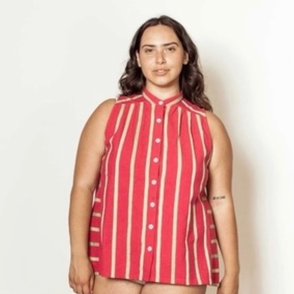 NWT Ace & Jig Eliza Striped Tank Top Best Cotton Watermelon